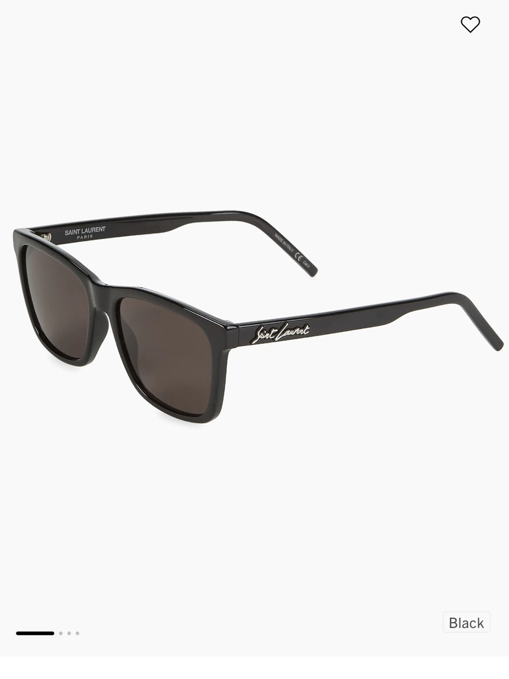 Saint Laurent 56mm Square Sunglasses Black Made in Italy